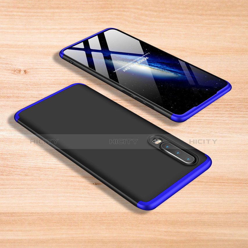 Funda Dura Plastico Rigida Carcasa Mate Frontal y Trasera 360 Grados para Xiaomi Mi 9 Pro 5G Azul y Negro