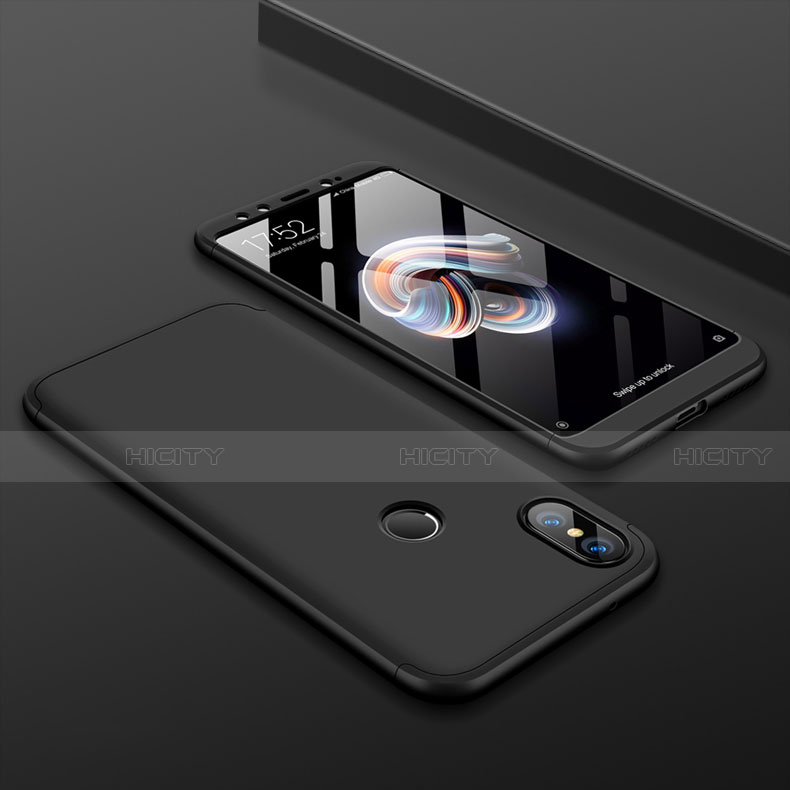 Funda Dura Plastico Rigida Carcasa Mate Frontal y Trasera 360 Grados para Xiaomi Mi A2 Negro