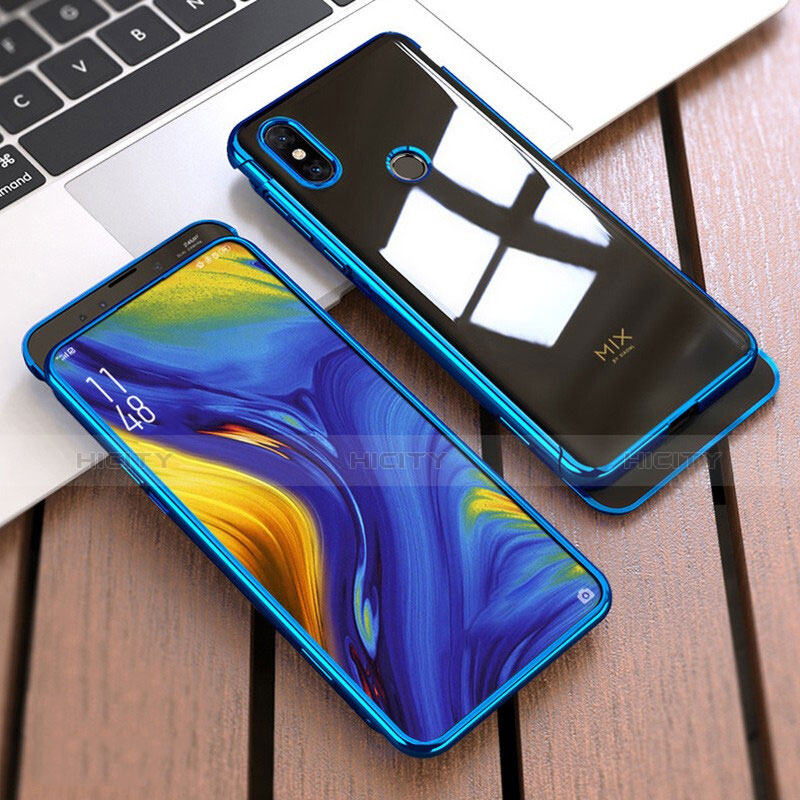 Funda Dura Plastico Rigida Carcasa Mate Frontal y Trasera 360 Grados para Xiaomi Mi Mix 3 Azul