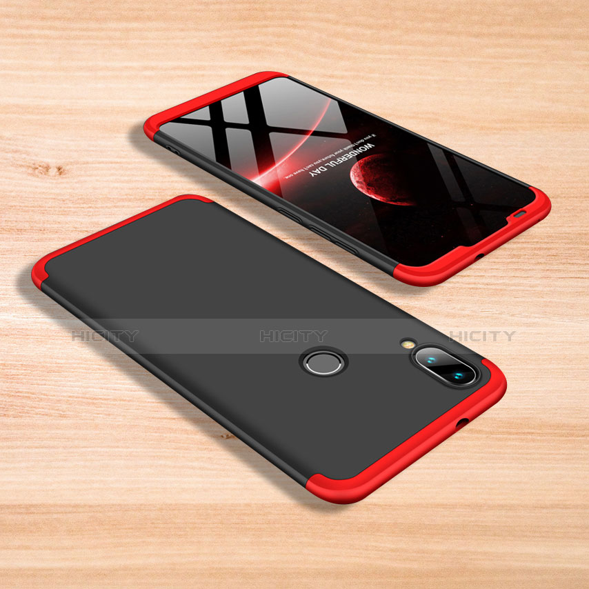 Funda Dura Plastico Rigida Carcasa Mate Frontal y Trasera 360 Grados para Xiaomi Mi Play 4G Rojo y Negro