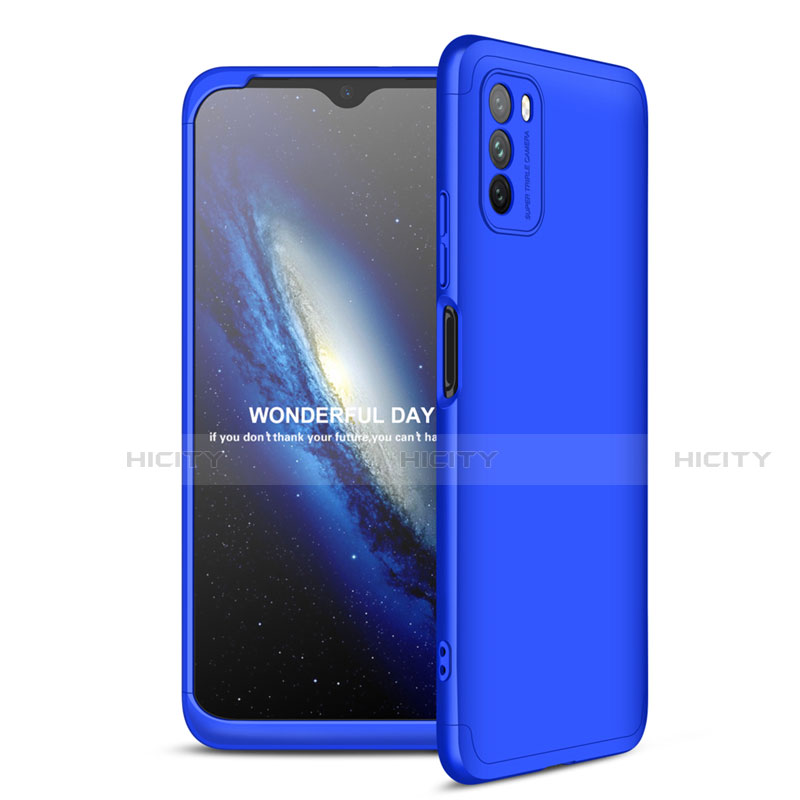 Funda Dura Plastico Rigida Carcasa Mate Frontal y Trasera 360 Grados para Xiaomi Poco M3 Azul