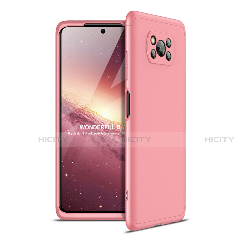 Funda Dura Plastico Rigida Carcasa Mate Frontal y Trasera 360 Grados para Xiaomi Poco X3 Pro Oro Rosa
