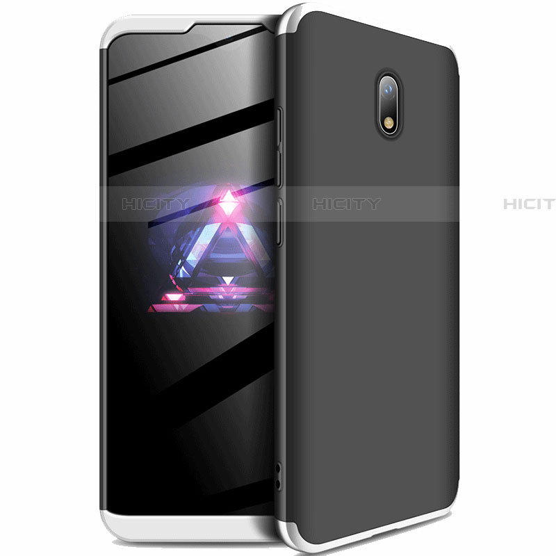 Funda Dura Plastico Rigida Carcasa Mate Frontal y Trasera 360 Grados para Xiaomi Redmi 8A Plata y Negro