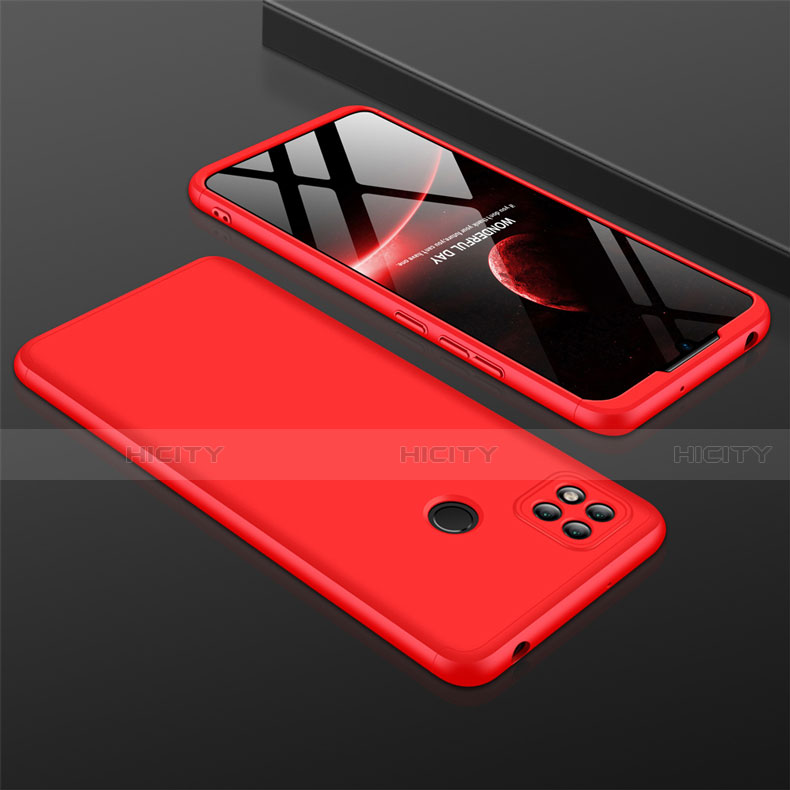 Funda Dura Plastico Rigida Carcasa Mate Frontal y Trasera 360 Grados para Xiaomi Redmi 9 India Rojo