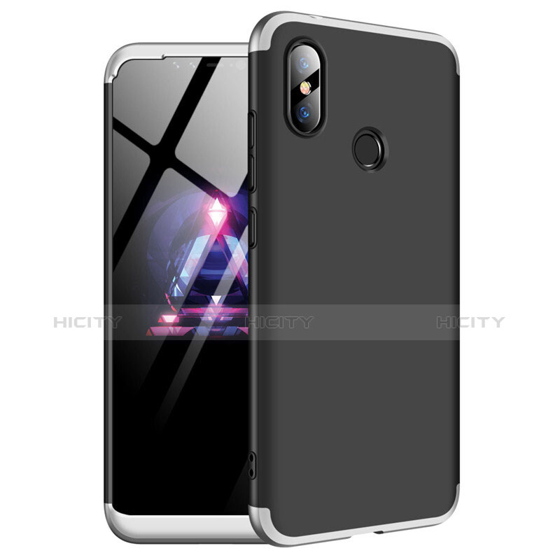 Funda Dura Plastico Rigida Carcasa Mate Frontal y Trasera 360 Grados para Xiaomi Redmi Note 6 Pro Plata