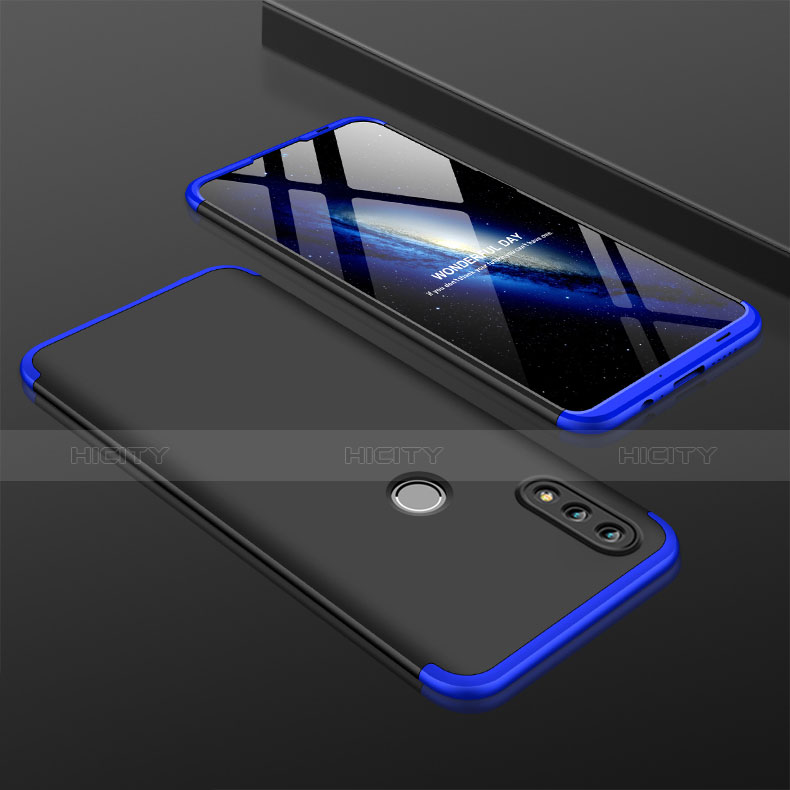 Funda Dura Plastico Rigida Carcasa Mate Frontal y Trasera 360 Grados Q01 para Huawei Honor 10 Lite Azul y Negro