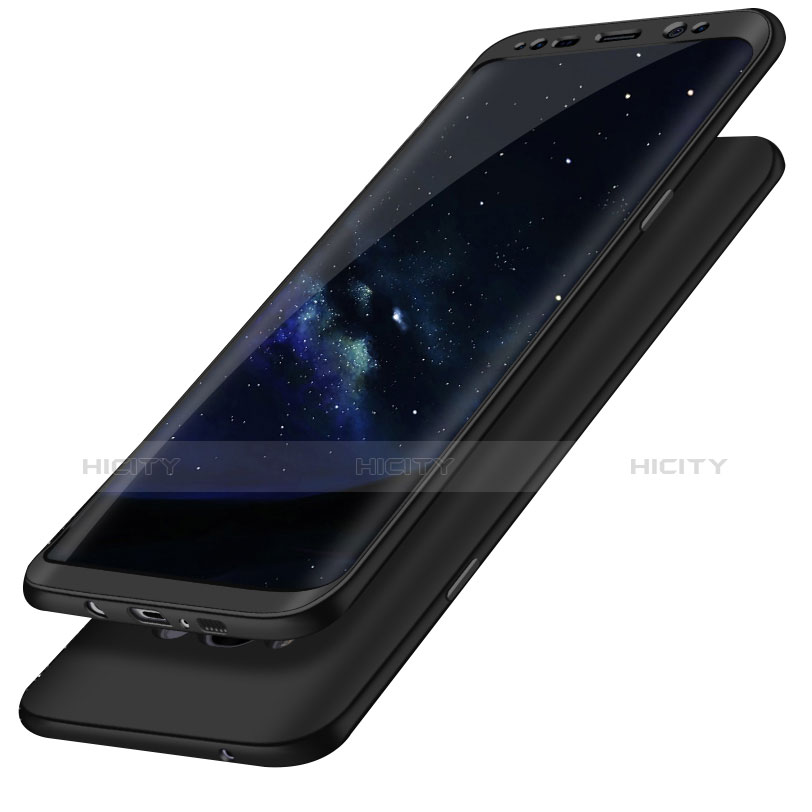 Funda Dura Plastico Rigida Carcasa Mate Frontal y Trasera 360 Grados Q02 para Samsung Galaxy S8 Plus Negro