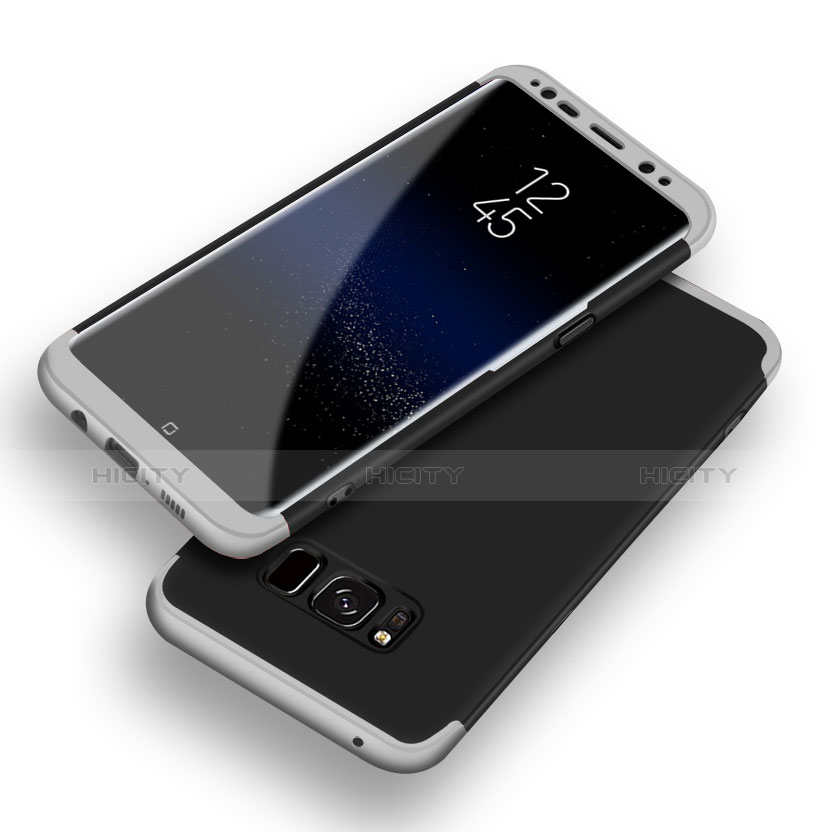 Funda Dura Plastico Rigida Carcasa Mate Frontal y Trasera 360 Grados Q03 para Samsung Galaxy S8 Plata