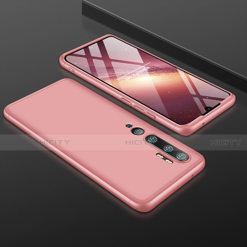 Funda Dura Plastico Rigida Carcasa Mate Frontal y Trasera 360 Grados R01 para Xiaomi Mi Note 10 Oro Rosa