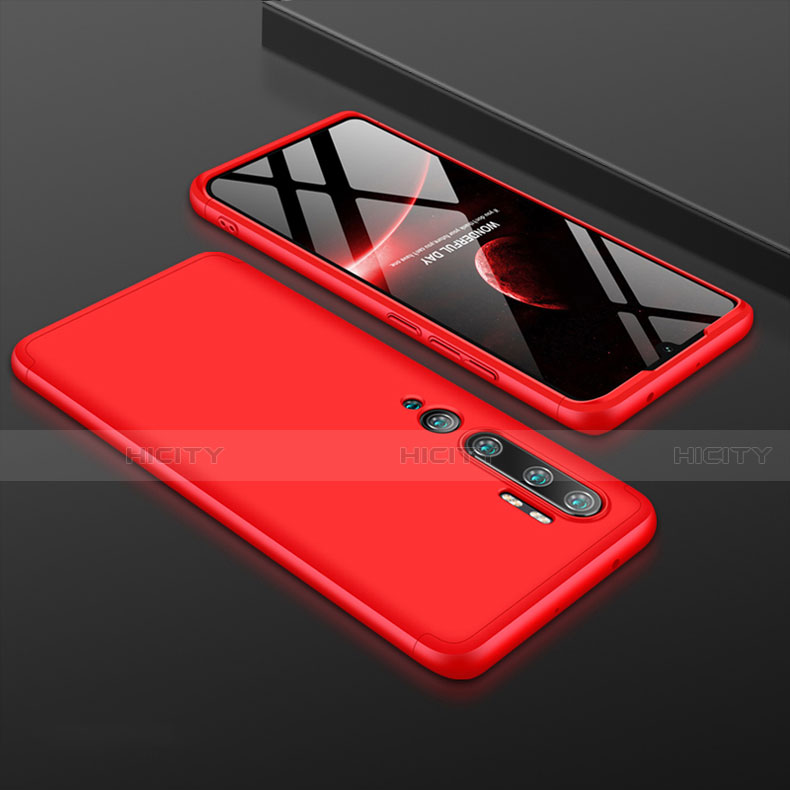Funda Dura Plastico Rigida Carcasa Mate Frontal y Trasera 360 Grados R01 para Xiaomi Mi Note 10 Rojo