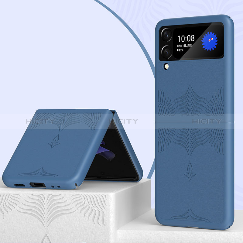 Funda Dura Plastico Rigida Carcasa Mate H04 para Samsung Galaxy Z Flip3 5G Azul