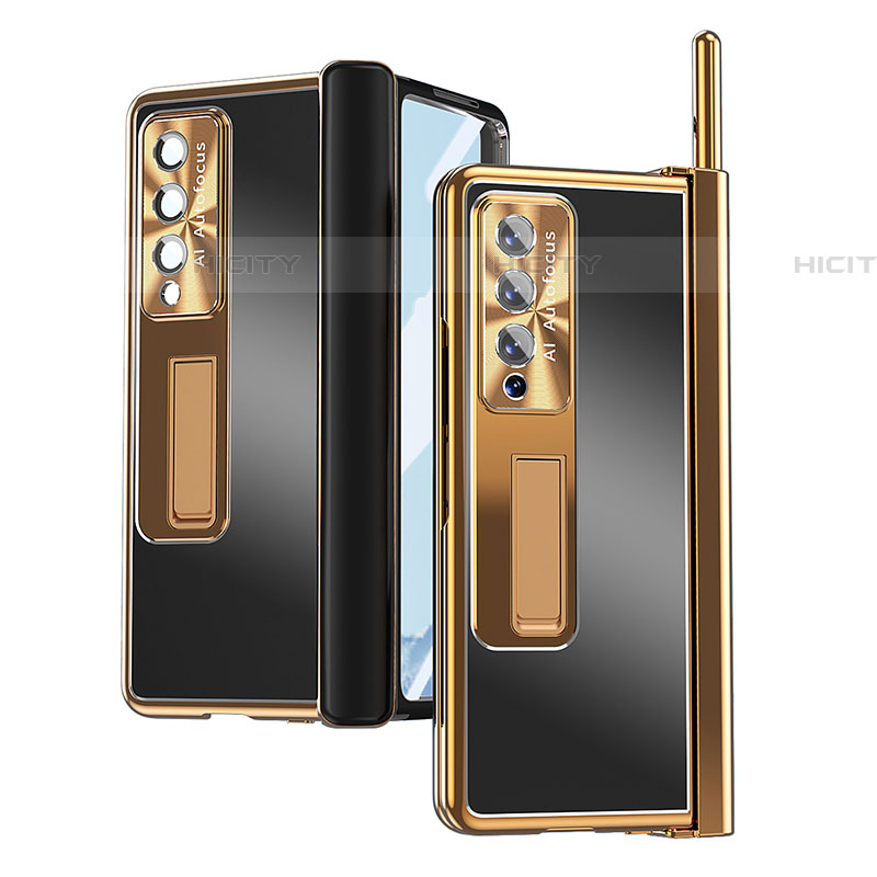Funda Dura Plastico Rigida Carcasa Mate H05 para Samsung Galaxy Z Fold4 5G Oro y Negro