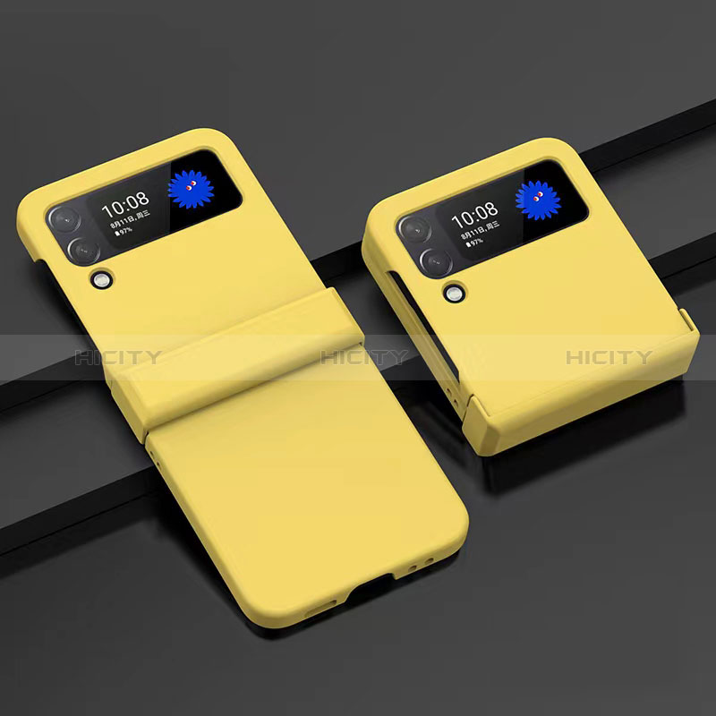 Funda Dura Plastico Rigida Carcasa Mate H06 para Samsung Galaxy Z Flip3 5G Amarillo