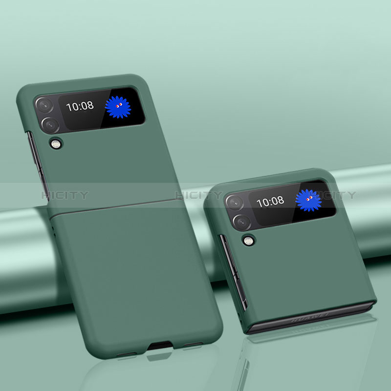 Funda Dura Plastico Rigida Carcasa Mate L01 para Samsung Galaxy Z Flip3 5G Verde Noche