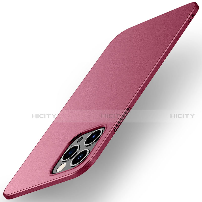 Funda Dura Plastico Rigida Carcasa Mate M01 para Apple iPhone 12 Pro Max Rojo Rosa