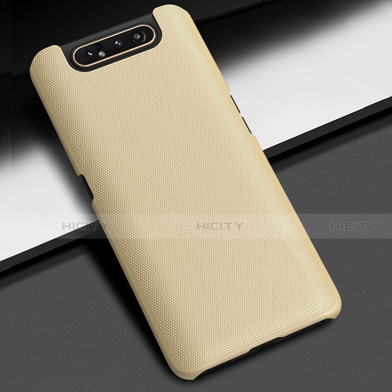 Funda Dura Plastico Rigida Carcasa Mate M02 para Samsung Galaxy A80 Oro