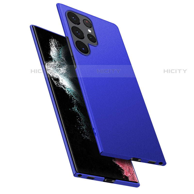 Funda Dura Plastico Rigida Carcasa Mate M02 para Samsung Galaxy S22 Ultra 5G Azul