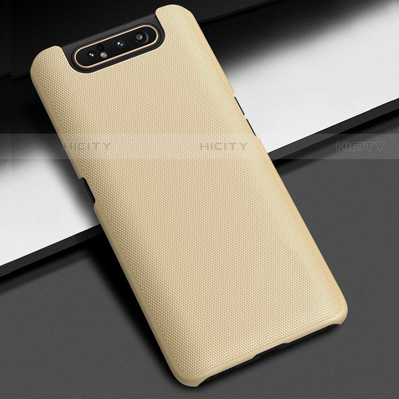 Funda Dura Plastico Rigida Carcasa Mate M03 para Samsung Galaxy A80 Oro