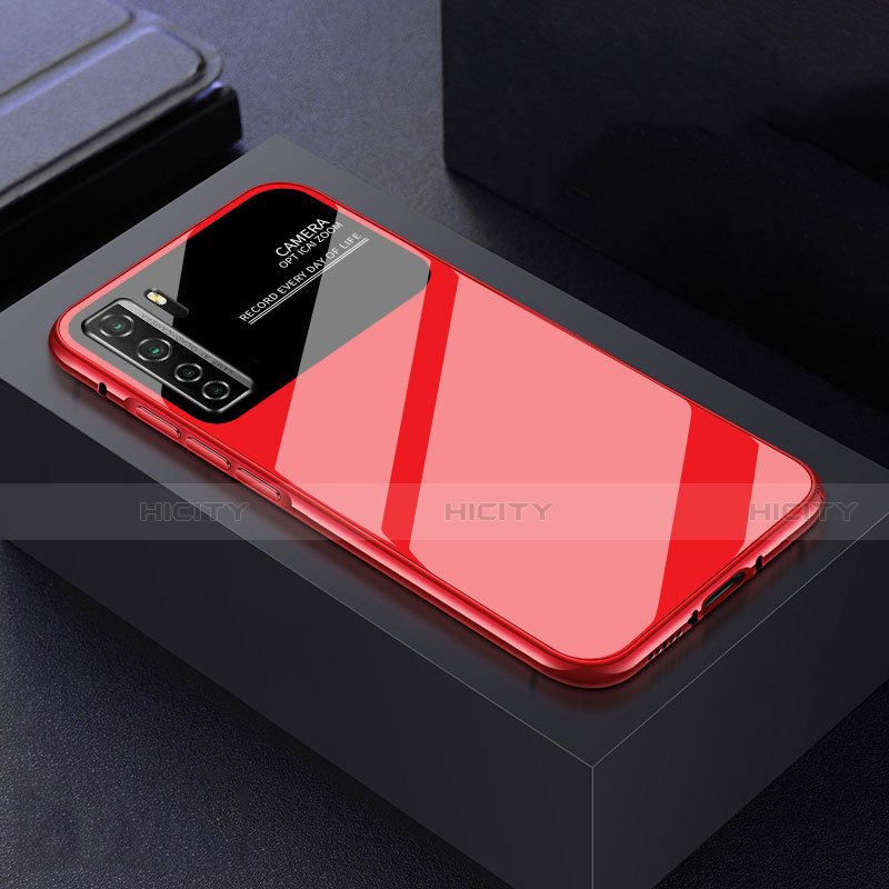 Funda Dura Plastico Rigida Carcasa Mate P02 para Huawei P40 Lite 5G Rojo