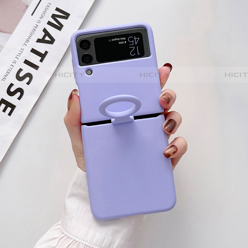 Funda Dura Plastico Rigida Carcasa Mate P02 para Samsung Galaxy Z Flip4 5G Purpura Claro