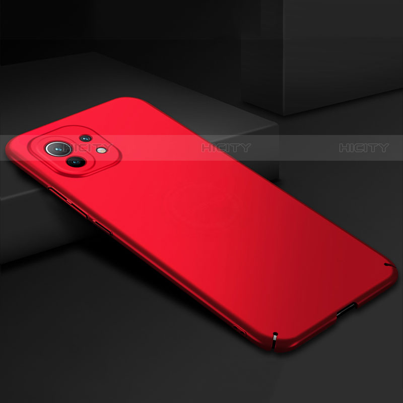 Funda Dura Plastico Rigida Carcasa Mate P02 para Xiaomi Mi 11 5G Rojo