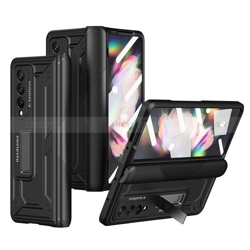 Funda Dura Plastico Rigida Carcasa Mate R03 para Samsung Galaxy Z Fold3 5G Negro