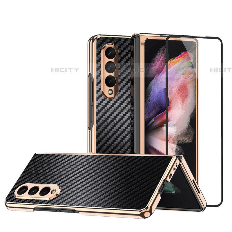 Funda Dura Plastico Rigida Carcasa Mate R05 para Samsung Galaxy Z Fold4 5G Negro