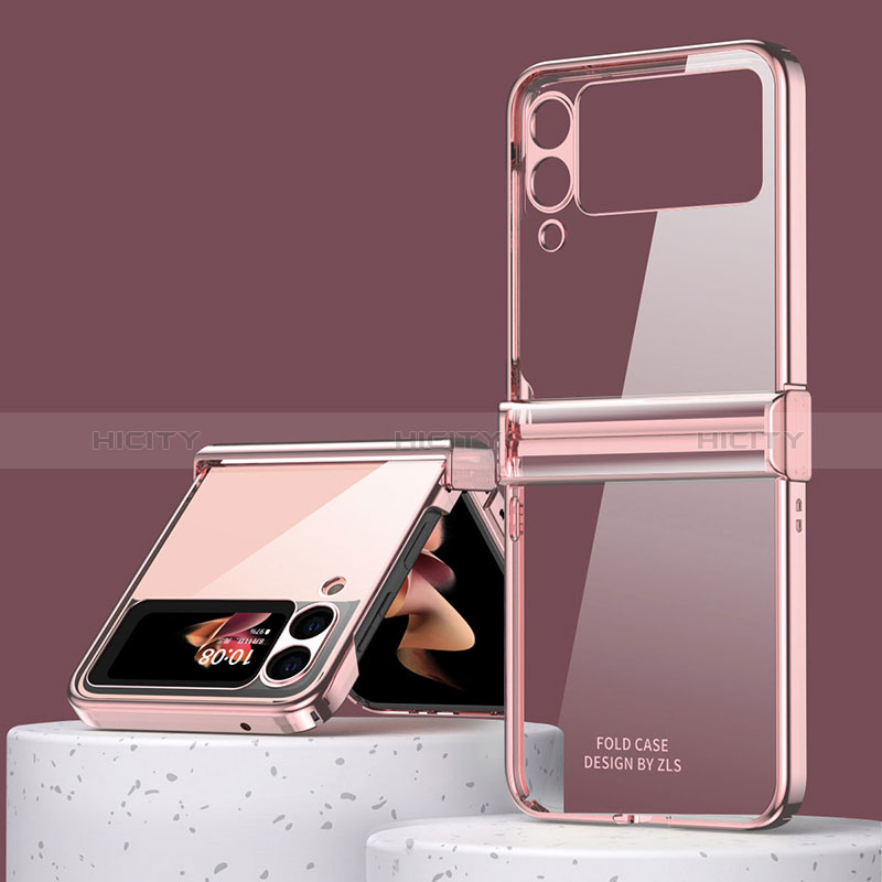 Funda Dura Plastico Rigida Carcasa Mate ZL1 para Samsung Galaxy Z Flip3 5G Oro Rosa