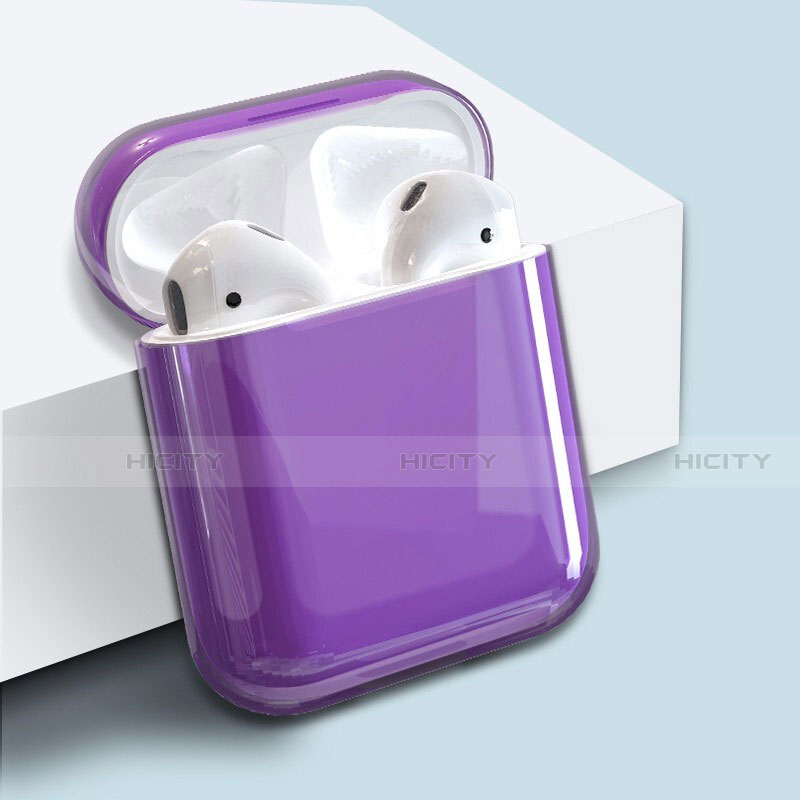 Funda Dura Plastico Rigida Carcasa para AirPods Carcasa de Carga Mate Morado