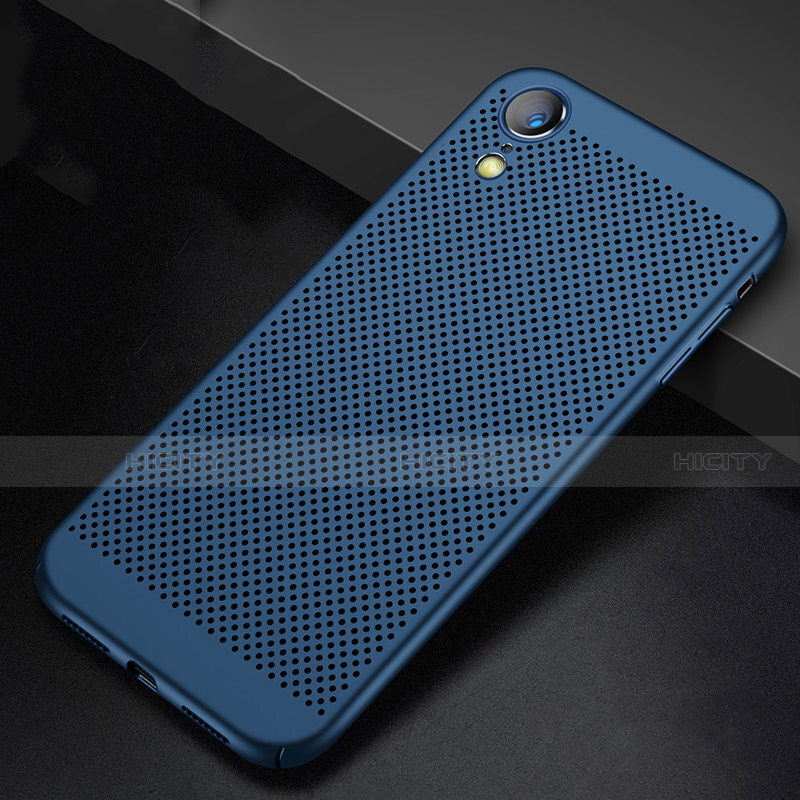 Funda Dura Plastico Rigida Carcasa Perforada para Apple iPhone XR Azul