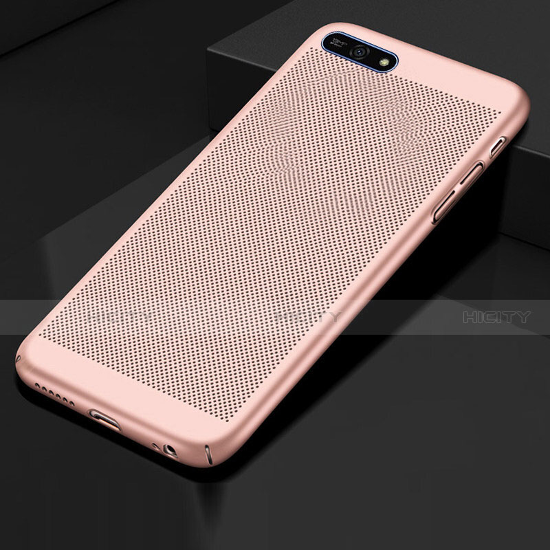 Funda Dura Plastico Rigida Carcasa Perforada para Huawei Enjoy 8e Oro Rosa