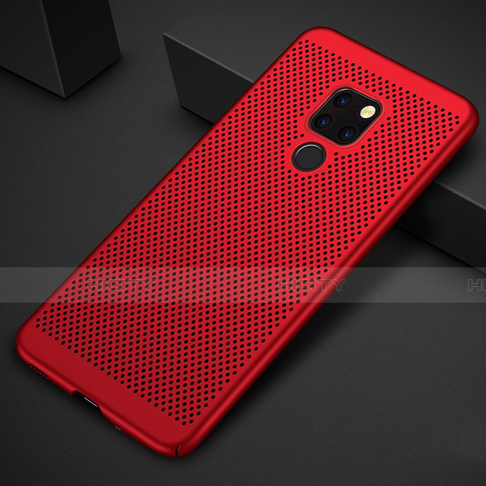 Funda Dura Plastico Rigida Carcasa Perforada para Huawei Mate 20 Rojo