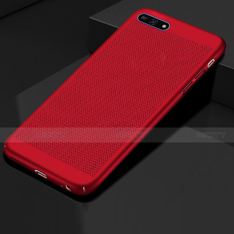 Funda Dura Plastico Rigida Carcasa Perforada para Huawei Y6 Prime (2018) Rojo