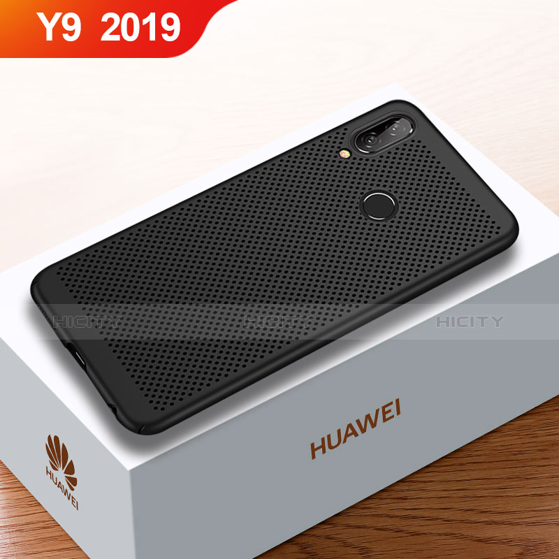 Funda Dura Plastico Rigida Carcasa Perforada para Huawei Y9 (2019) Negro