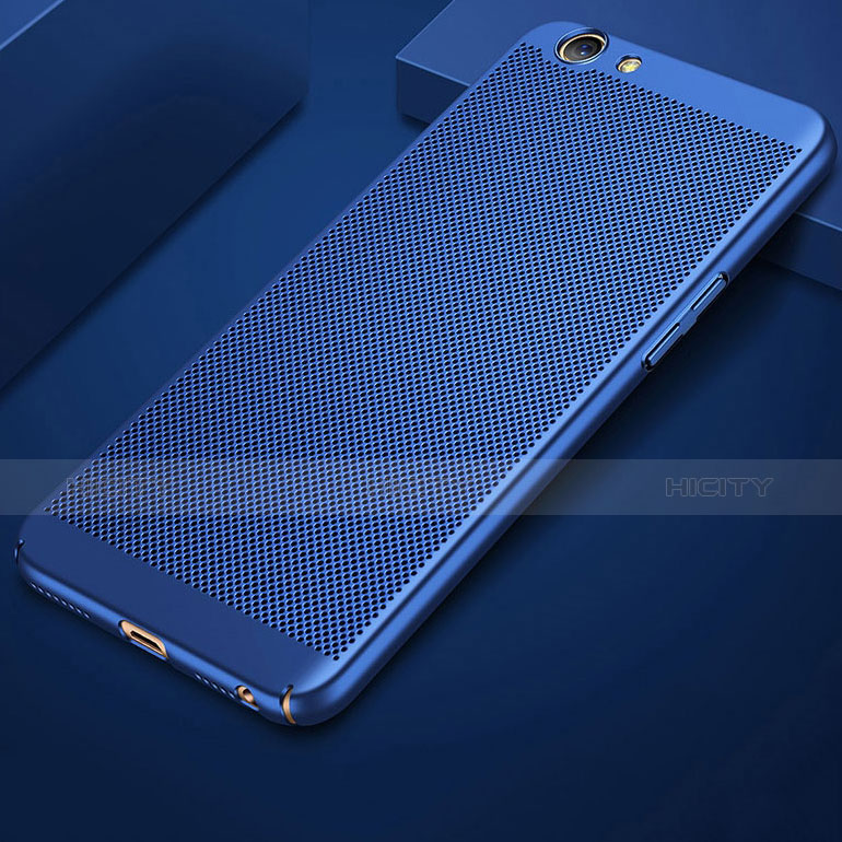 Funda Dura Plastico Rigida Carcasa Perforada para Oppo A3 Azul