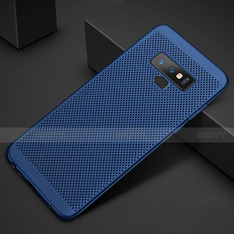 Funda Dura Plastico Rigida Carcasa Perforada para Samsung Galaxy Note 9 Azul