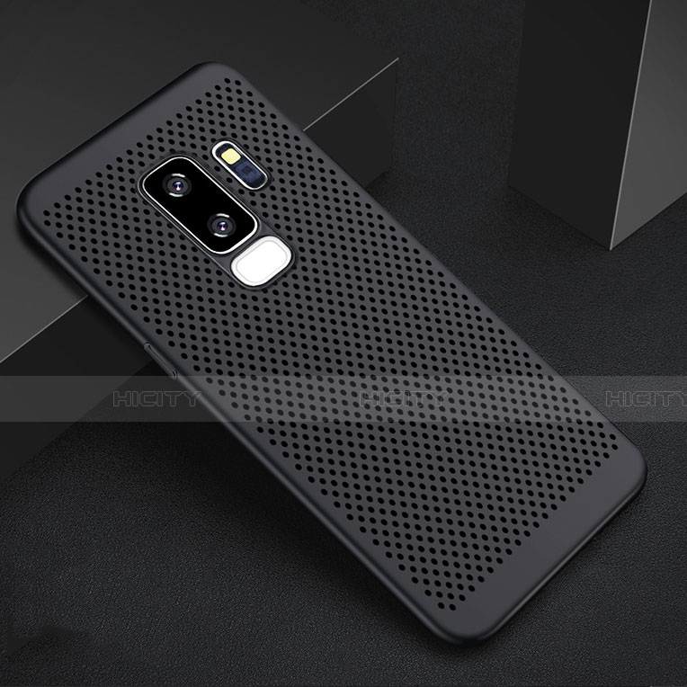 Funda Dura Plastico Rigida Carcasa Perforada para Samsung Galaxy S9 Plus Negro