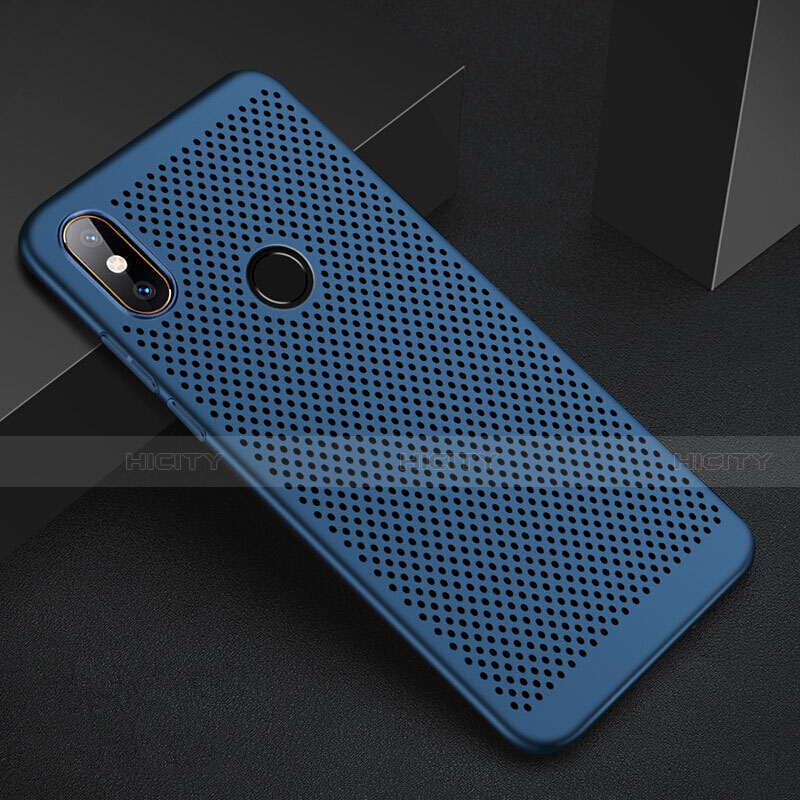 Funda Dura Plastico Rigida Carcasa Perforada para Xiaomi Mi A2 Azul