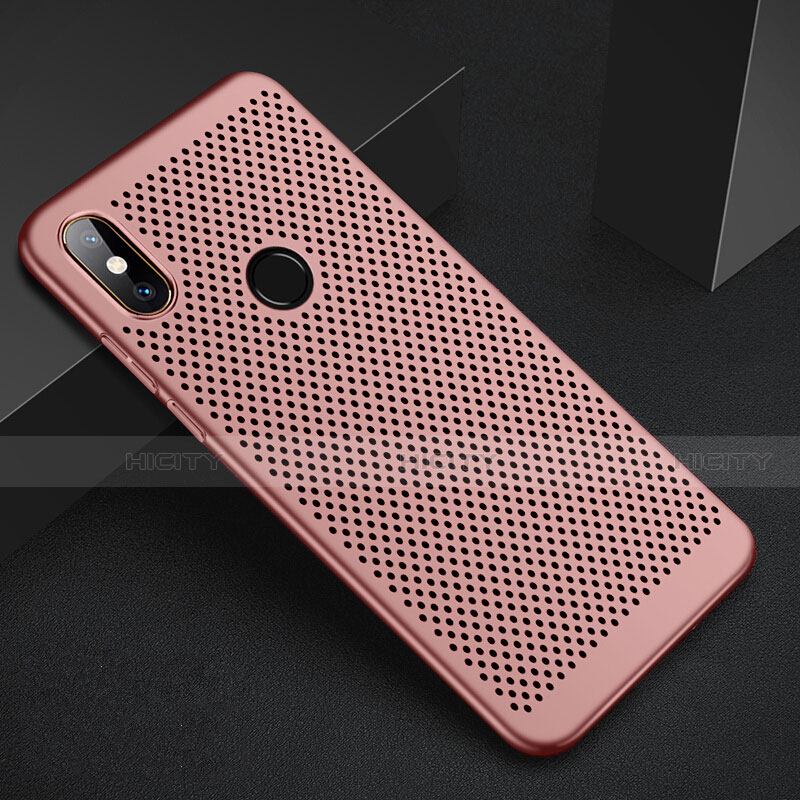 Funda Dura Plastico Rigida Carcasa Perforada para Xiaomi Mi A2 Lite Oro Rosa