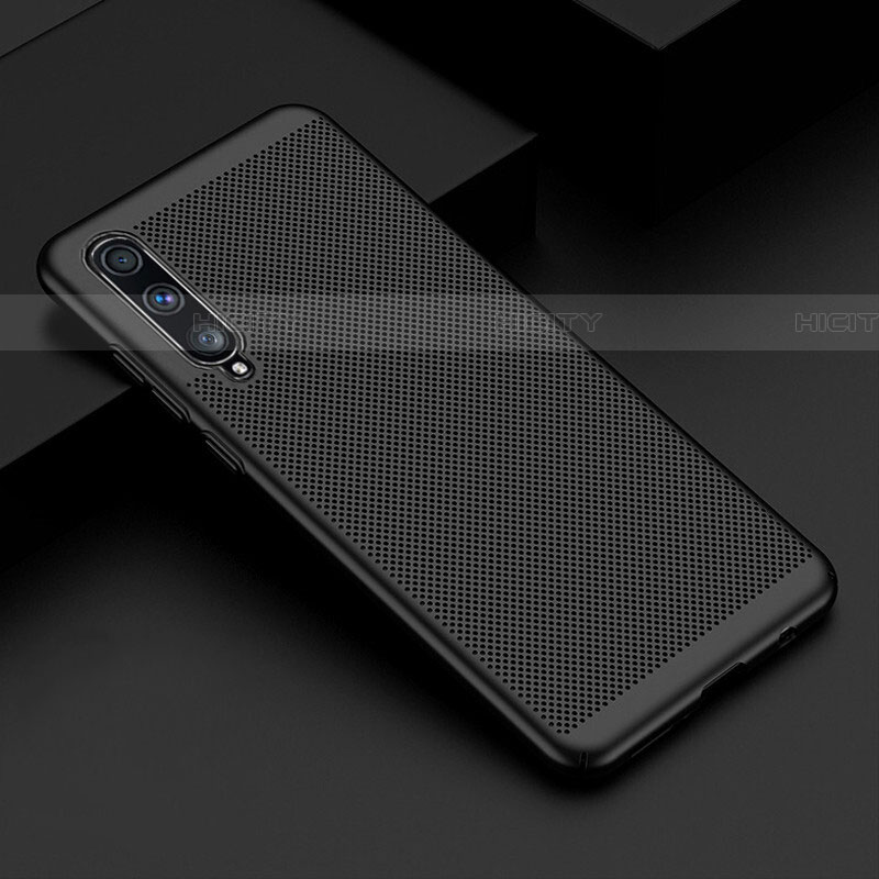 Funda Dura Plastico Rigida Carcasa Perforada W01 para Samsung Galaxy A70 Negro