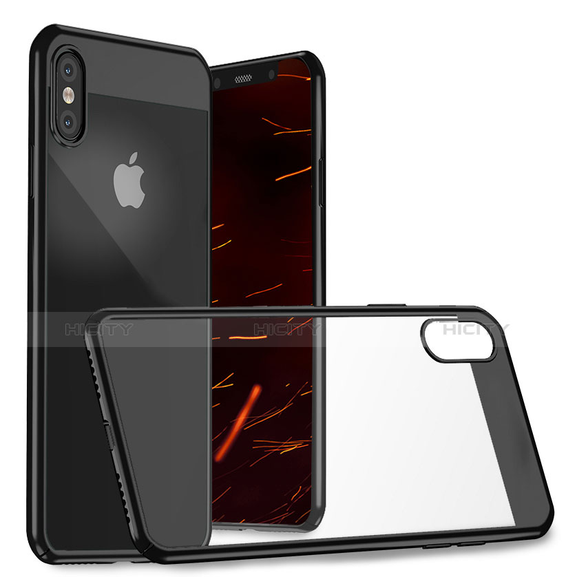 Funda Dura Plastico Rigida Espejo M01 para Apple iPhone X Negro
