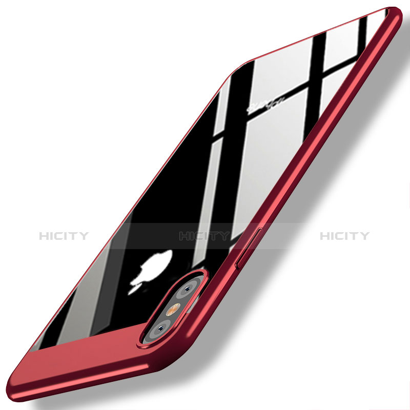Funda Dura Plastico Rigida Espejo M01 para Apple iPhone X Rojo