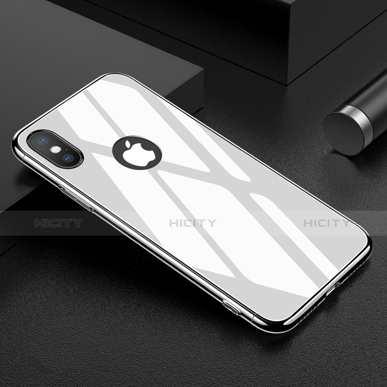 Funda Dura Plastico Rigida Espejo para Apple iPhone Xs Max Blanco