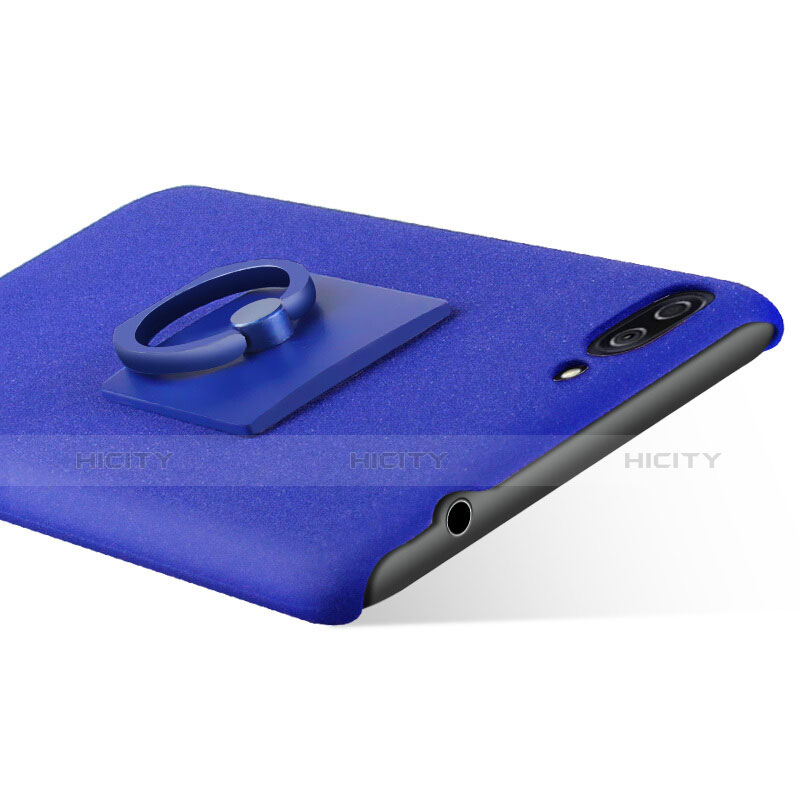 Funda Dura Plastico Rigida Fino Arenisca con Anillo de dedo Soporte para Asus Zenfone 4 Max ZC554KL Azul