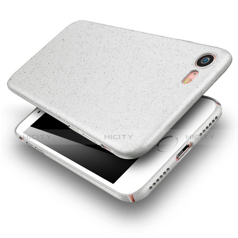 Funda Dura Plastico Rigida Fino Arenisca para Apple iPhone 8 Blanco