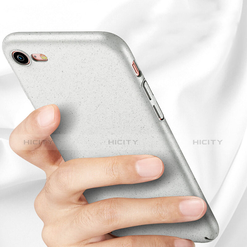 Funda Dura Plastico Rigida Fino Arenisca para Apple iPhone 8 Blanco