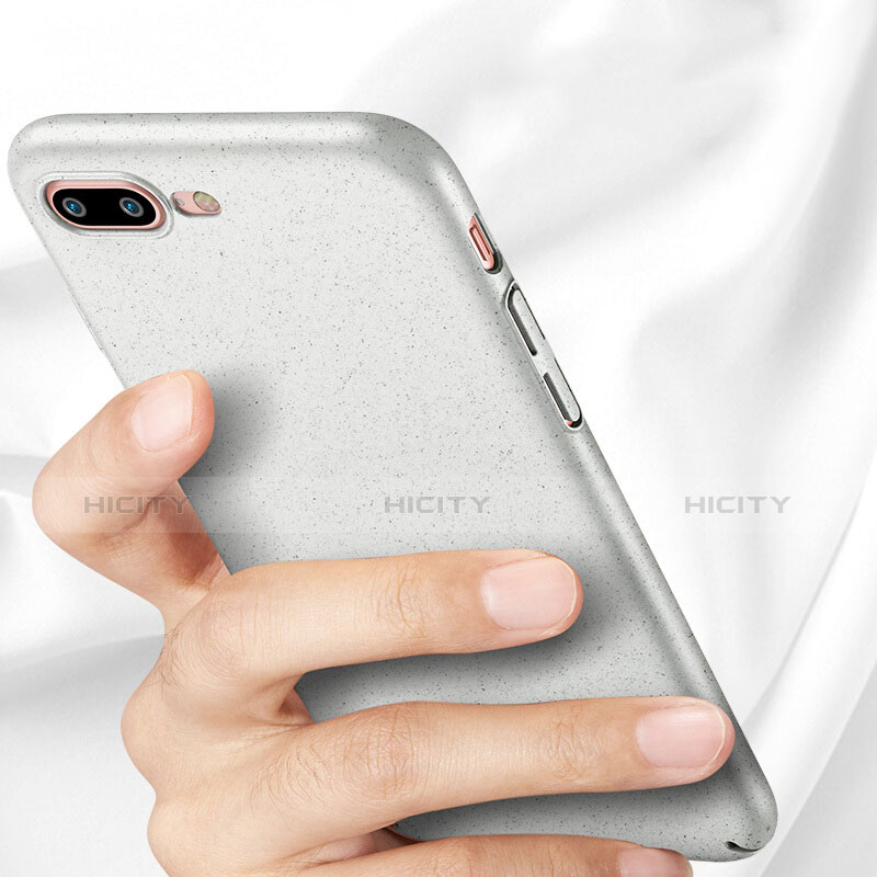 Funda Dura Plastico Rigida Fino Arenisca para Apple iPhone 8 Plus Blanco
