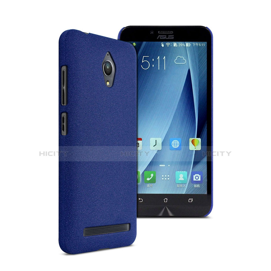 Funda Dura Plastico Rigida Fino Arenisca para Asus Zenfone Go ZC500TG Azul