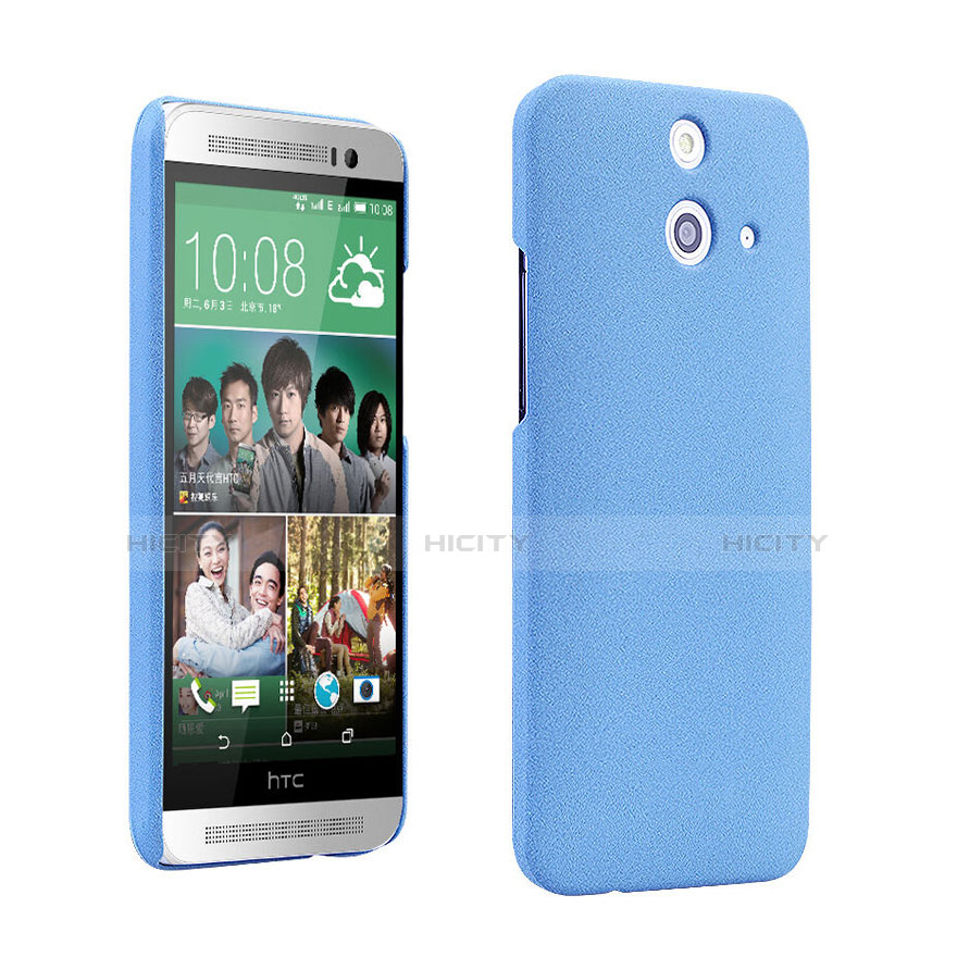 Funda Dura Plastico Rigida Fino Arenisca para HTC One E8 Azul