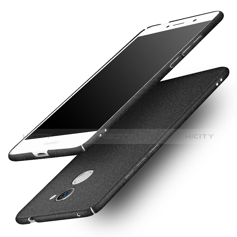 Funda Dura Plastico Rigida Fino Arenisca para Huawei Enjoy 7 Plus Negro